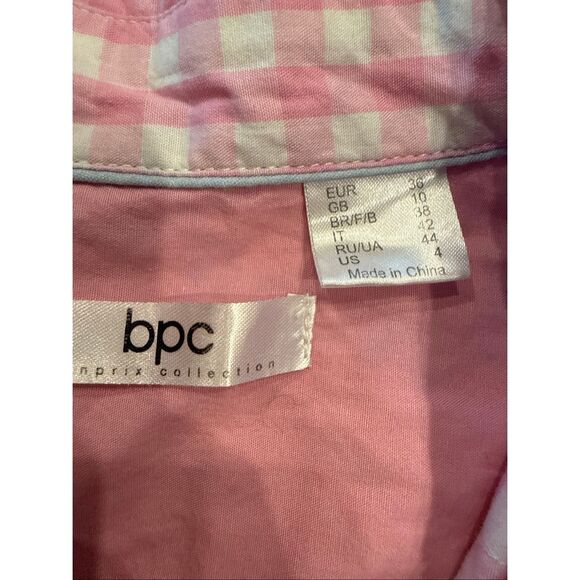 BPC Pink Gingham Button Up Blouse- Size 4 - Picture 6 of 8